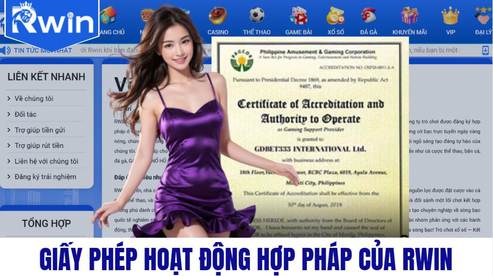 Giấy phép hoạt động hợp pháp của VN88